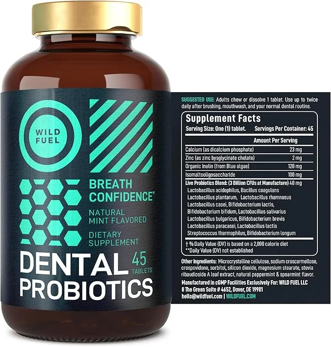 Oral Probiotics for Mouth Bad Breath 3 Billion 45 Prebiotic