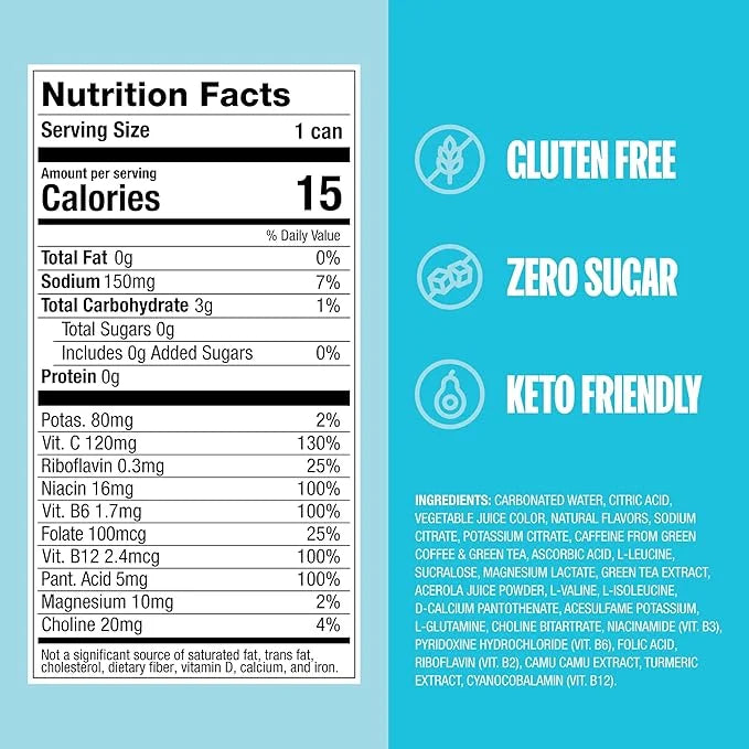 ZOA Zero Sugar Energy Drinks, Tropical Punch - Sugar Free with Electrolytes, Healthy Vitamin C, Amino Acids, Essential B-V...