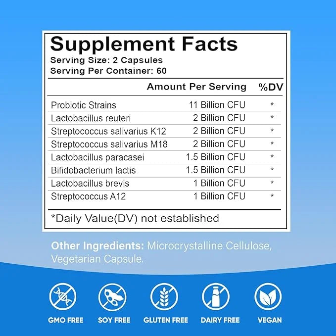120 Capsules Oral Probiotics, Enhanced Super Digestive Enzymes & Probiotics-Oral Gut Dual Support-8 Strains 22 Billion CFU...