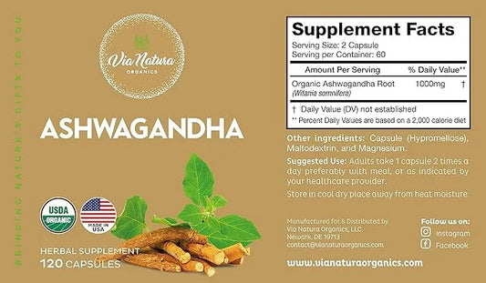 Ashwagandha Capsules 1000mg |120 Capsules