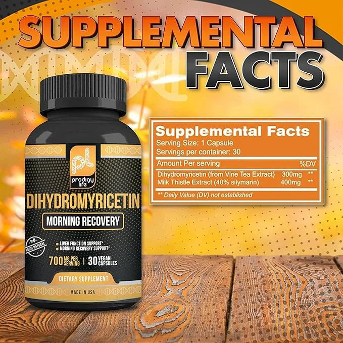 Dihydromyricetin (DHM) Supplement - Better Morning Recovery and Liver Detox Support Pills - with Milk Thistle Extract (400...