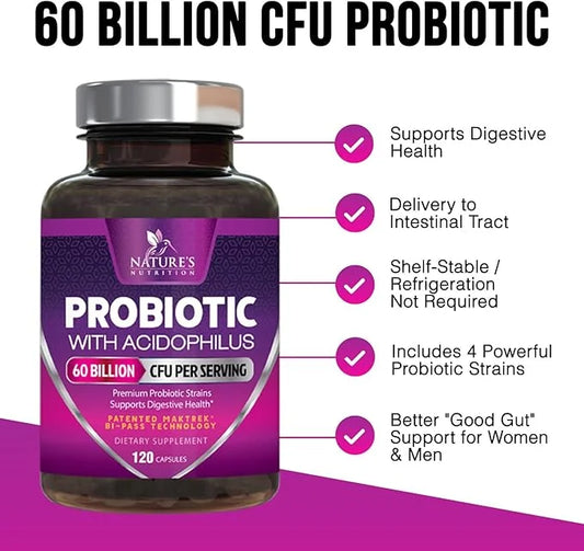 Probiotics, 60 Billion CFU per Serving, 120 Capsules