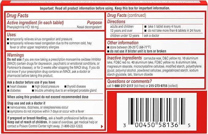 Sudafed PE Sinus Congestion Maximum Strength 36 ct