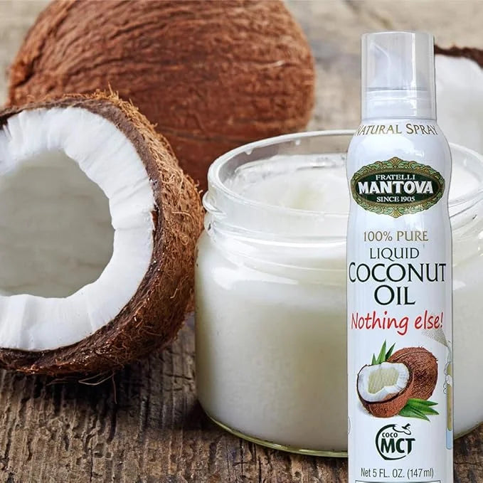 Mantova Coconut Oil Spray, 100% Pure Cooking Oil, Ideal for Healthy Keto Snacks, Baking, Grilling, and Seasoning - Versati...