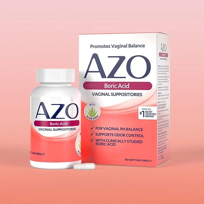 AZO Boric Acid Vaginal Suppositories, Helps 30 Count 2)