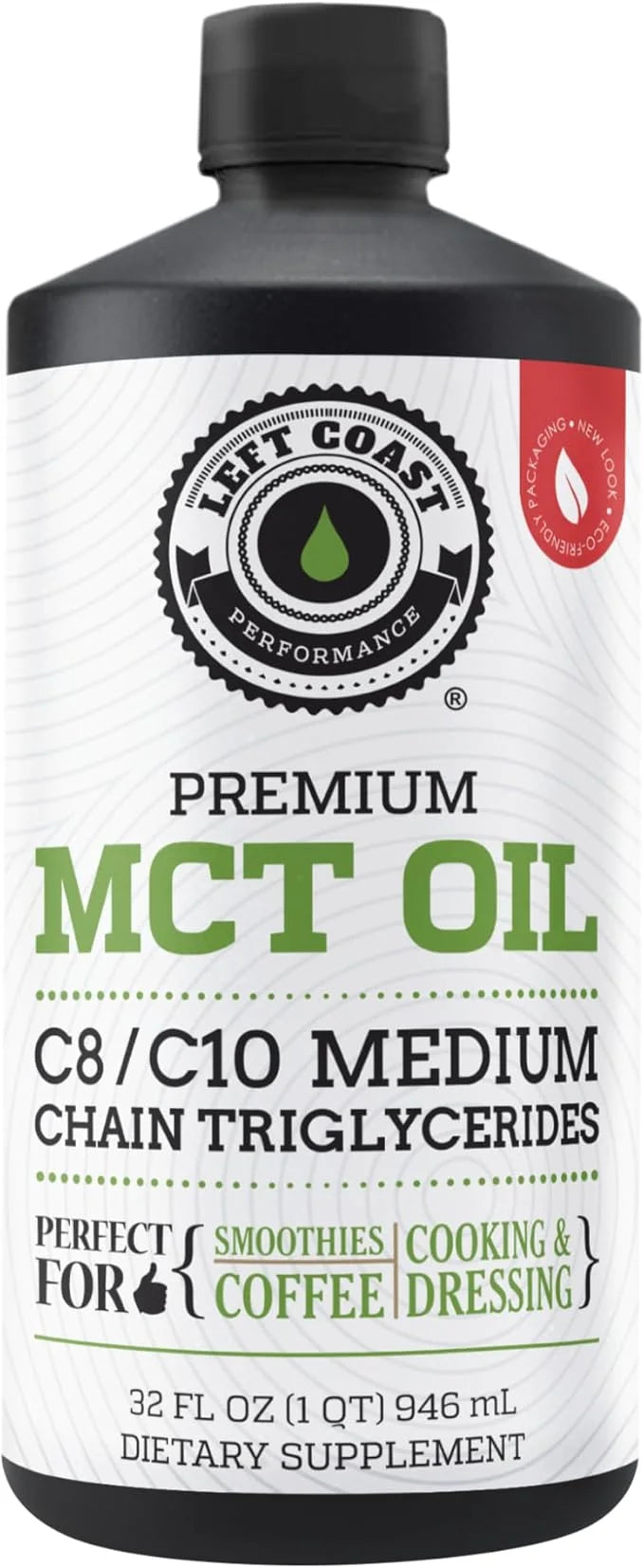 100% Coconut MCT Oil Liquid - MCT Oil C8 C10 for Sustained Mental Energy & Focus Support Great for Smoothies Salads Coffee...