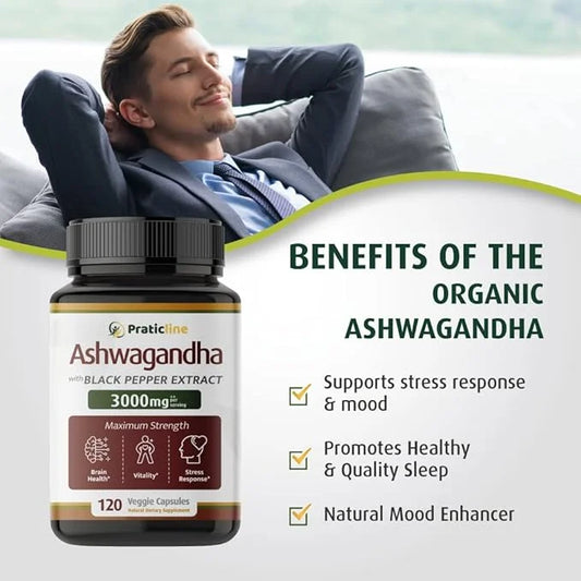Ashwagandha Capsules 3,000 mg 120 Vegan