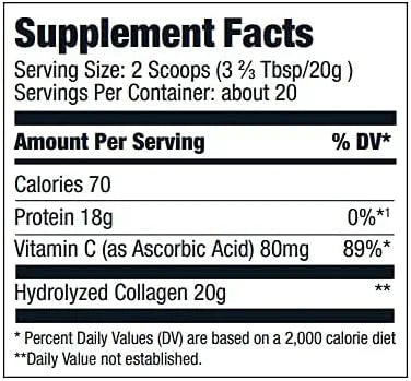 Bulletproof Unflavored Collagen Peptides Powder 14.3 Ounces,