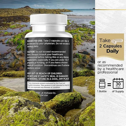 Sea Moss 3000mg Black Seed Oil 2000mg Ashwagandha 1000mg Turmeric 1000mg Bladderwrack 1000mg Burdock 1000mg & D3 with 60 C...