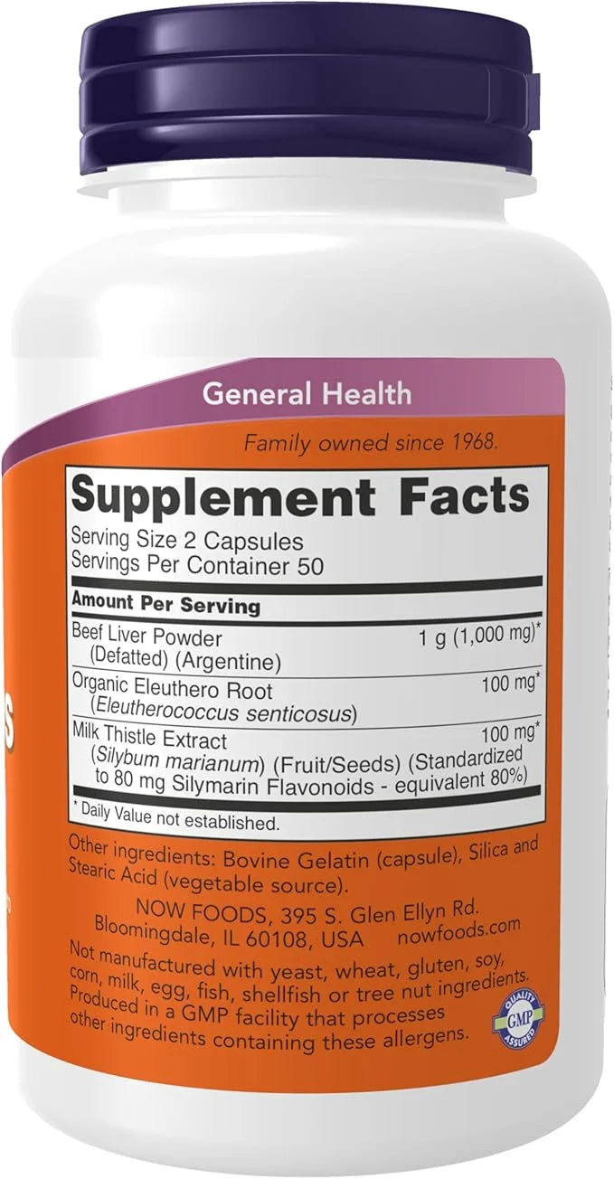 NOW Supplements, Liver Caps with Milk 100 Capsules