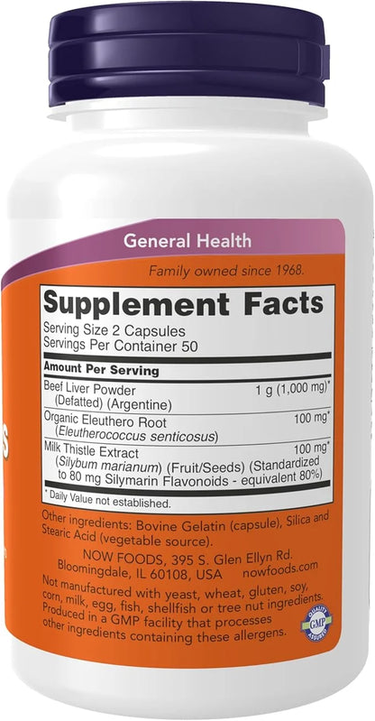 NOW Supplements, Liver Caps with Milk 100 Capsules
