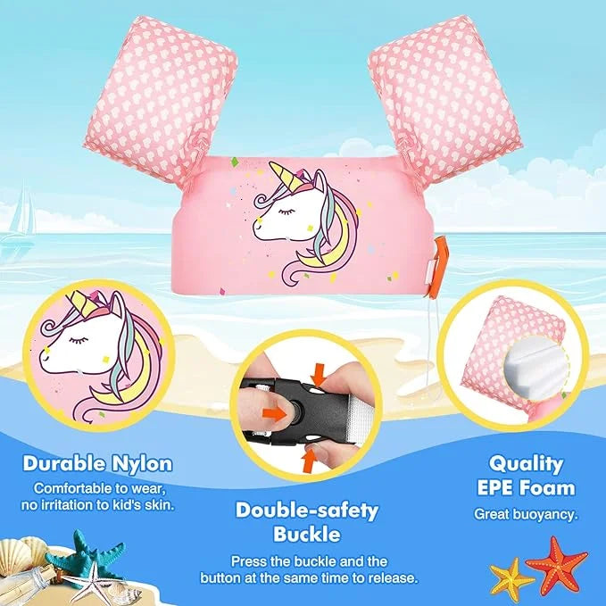 Moko Toddler Swim Vest for Kids, 20-50 lbs/22-66 lbs Clearance Swim Arm Band Cartoon Swimming Wings Pool Float Vests Sleev...