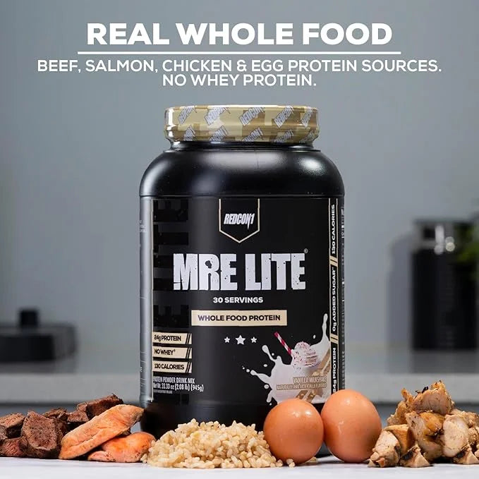 REDCON1 MRE Lite Whole Food Protein Powder, Snickerdoodle - Low Carb & Whey Free Meal Replacement with Animal Protein Blen...