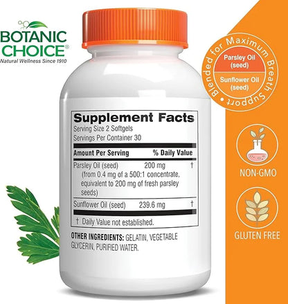 Botanic Choice Parsley Seed Oil-for Bad Breath from Odor-Causing Foods-Odor Neutralizer from Within-Breath Freshener gels-...