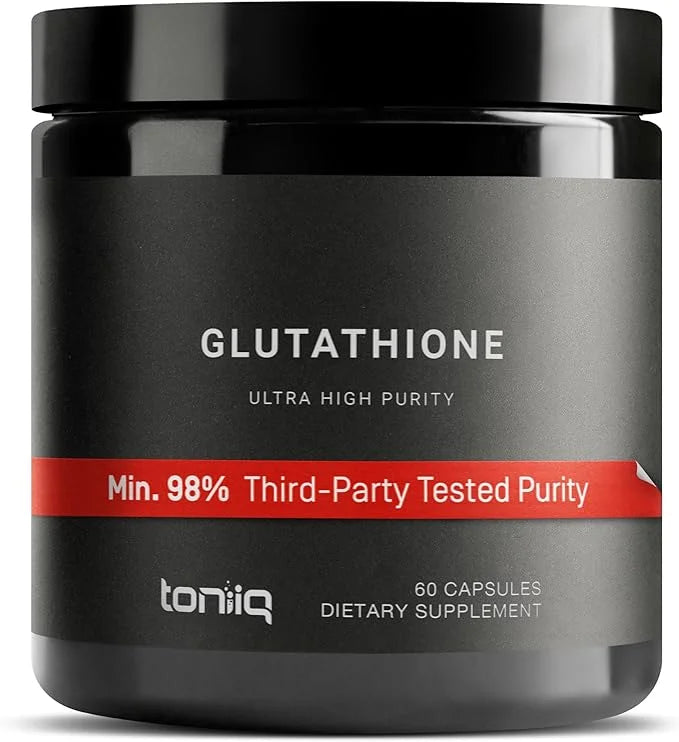 Toniiq Ultra High Strength Glutathione Capsules - 1000mg Concentrated Formula - 98%+ Highly Purified and Bioavailable - No...