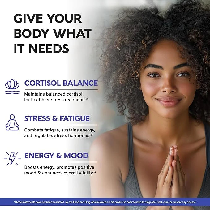 Cortisol Supplement for Women - Natural Based Hormone Balance - Ashwagandha | Rhodiola | Holy Basil | L-Theanine - Mood, F...