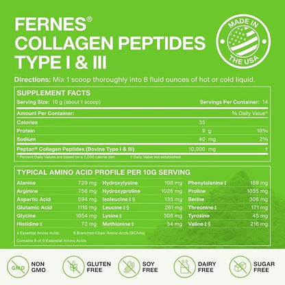 Hydrolyzed Collagen Peptides Supplement for Women 14 Servings, 4.9 oz,