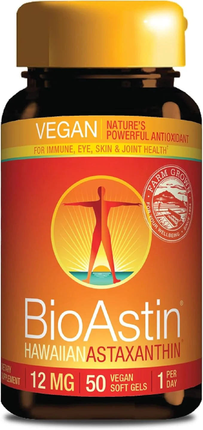 Nutrex Hawaii Vegan BioAstin Hawaiian Astaxanthin 12mg, 50 50 Softgels