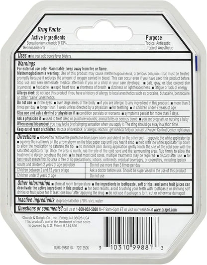 Orajel Cold Sore Treatment – Instant #1 Oral