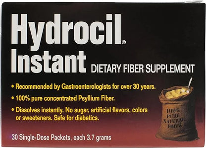 Dietary Fiber Supplement, Psyllium Husk Powder, 30 Single-Dose