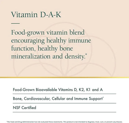 Natura Health Products Vitamin D-A-K Supplement D3 5000 5000 IU, K2 50 50 mcg, K1 550 550 mcg, 1000 IU, (60 Capsules)