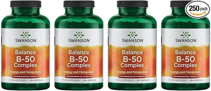 Swanson B-50 B-Complex 250 Capsules (4 Pack)
