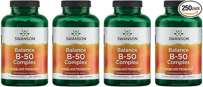 Swanson B-50 B-Complex 250 Capsules (4 Pack)