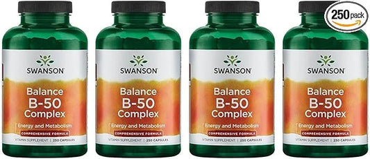 Swanson B-50 B-Complex 250 Capsules (4 Pack)