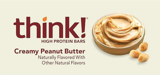 Think! Protein Bars, High Protein Snacks, Gluten Free, Sugar Free Energy Bar with Whey Protein Isolate, Creamy Peanut Butt...