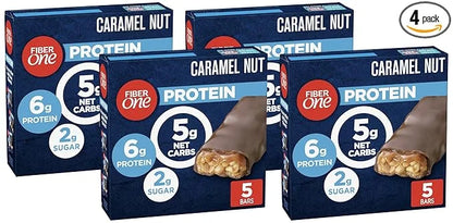 Fiber One Chewy Protein Bars, Caramel Nut, Protein Snacks, 1.17 oz, 5 ct (Pack of 4) - Product Image