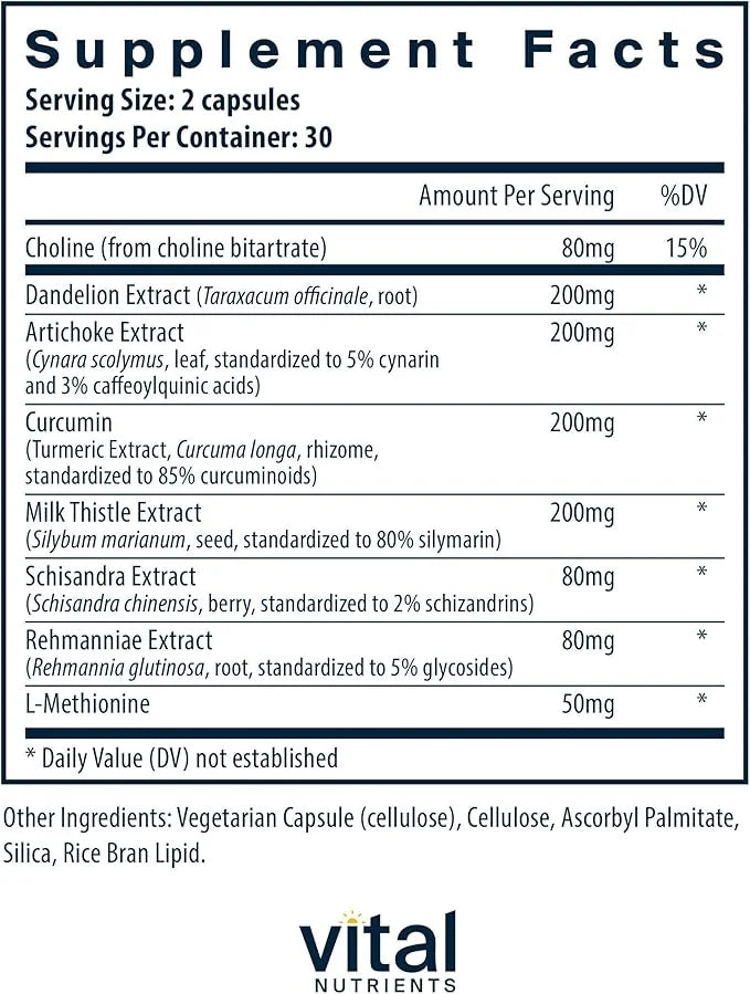 Vital Nutrients Liver Support Milk Thistle 60 Capsules