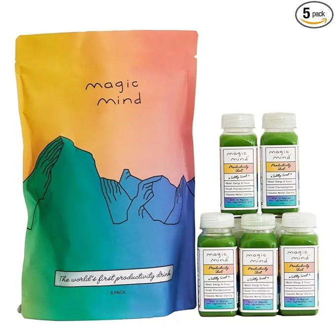 Magic Mind Focus Energy Drink Shots B12, Vitamin 2 FL (5 Pack)