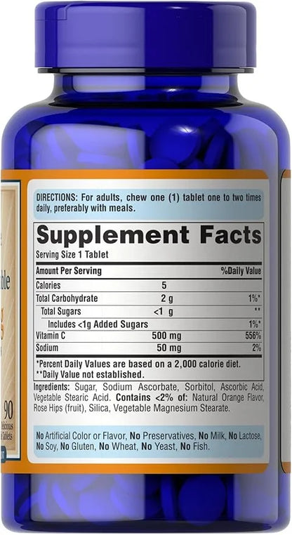 Puritan's Pride Chewable Vitamin C-500 Mg 90 Count
