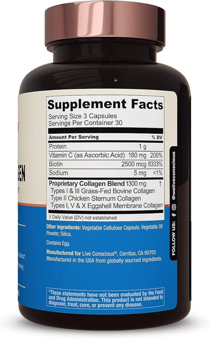 Live Conscious Beyond Collagen Multi Collagen Capsules 90 Capsules (2-Pack)