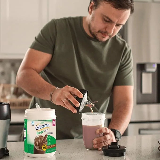 Glucerna Hunger Smart Powder, Diabetic Drink to Support Blood Sugar Management, 22g Protein, 130 Calories, Classic Chocola...