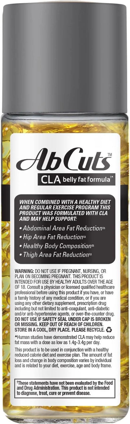 Ab Cuts CLA Belly Fat Formula 80 Easy-to-Swallow 3 Fish