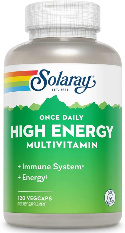 SOLARAY High Energy Multivitamin, No Iron, 1/Day, Timed-Release 120 VegCaps