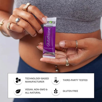 Aurora Nutrascience Micro-Liposomal Liquid Glutathione, Immune System Support, Antioxidant, 500 mg per Serving, 10 Single-...