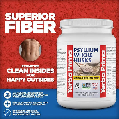 Yerba Prima Whole Psyllium Husk Fiber 20 oz 2) -