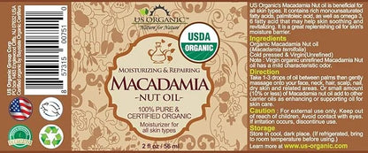 US Organic Macadamia Nut Oil Unrefined Virgin, USDA Certified Organic, Pure & Natural, Cold Pressed, Sourced in Kenya, in ...