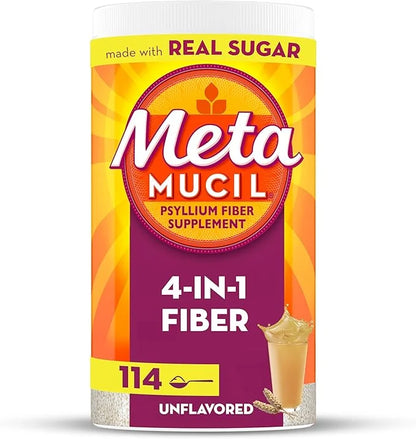 Metamucil, Daily Psyllium Husk Powder Supplement 4-in-1 Fiber 114 Servings