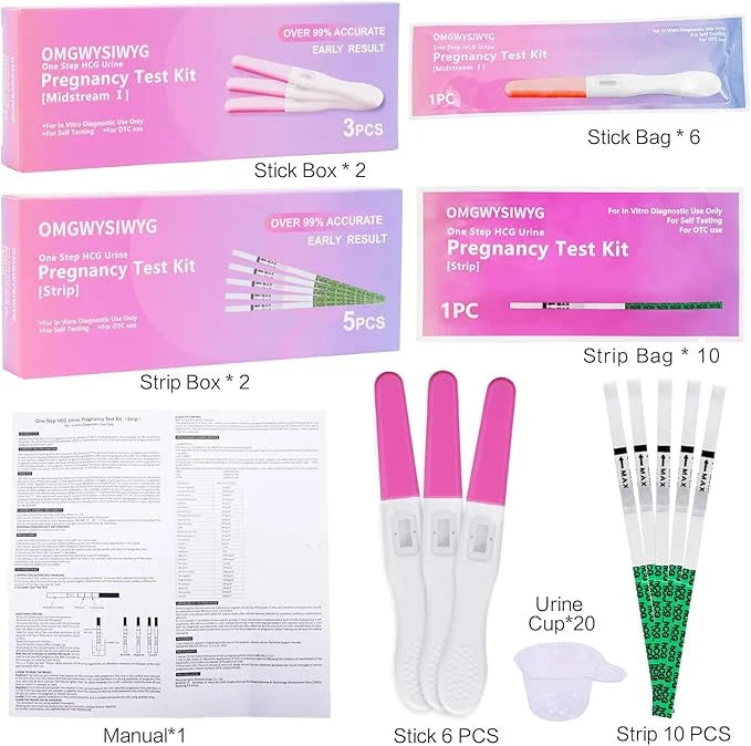 Early Detection Pregnancy Test Kits 16 Counts, x6, Hcg x10, Ultra 2 Ways Check(6+10 Counts)