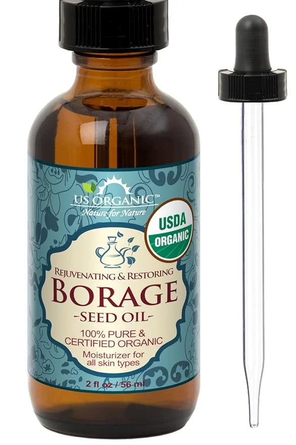US Organic Borage seed Oil (18% GLA), USDA Certified Organic, 100% Pure & Natural, Cold Pressed, aka Starflower oil, in Am...