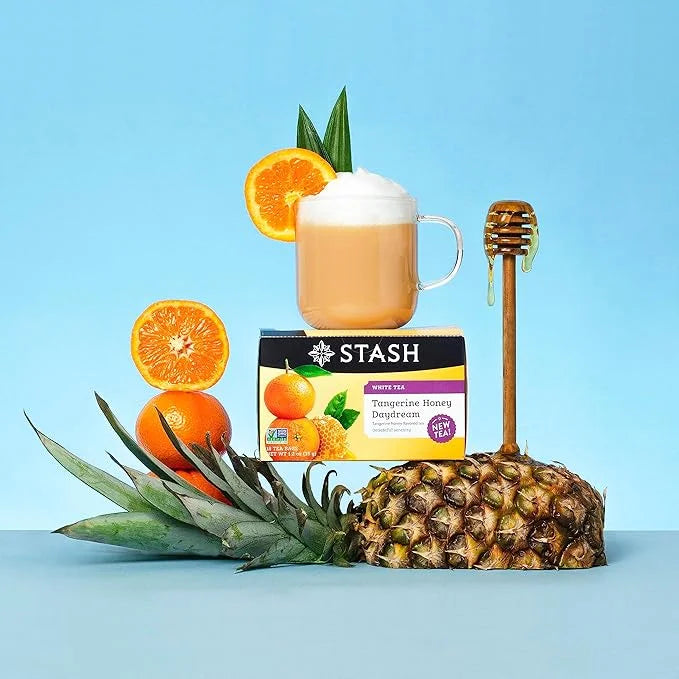 Stash Tea Tangerine Honey Daydream White Tea, Kosher, Gluten Free & Non-GMO, 18 Tea Bags (Pack of 6) - Product Image
