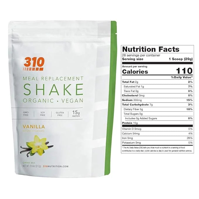 310 Nutrition - Vegan Organic Plant 0 Grams 28 Servings