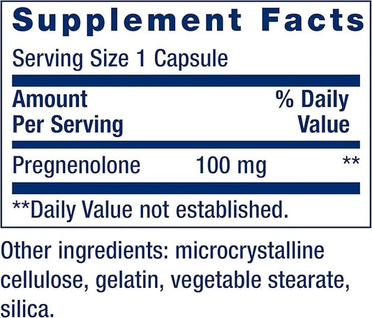 Life Extension Pregnenolone Hormone Balance 100mg, Vitamin D3 K1 K2 Iodine Immune Bone 60 Capsules Bundle - Product Image