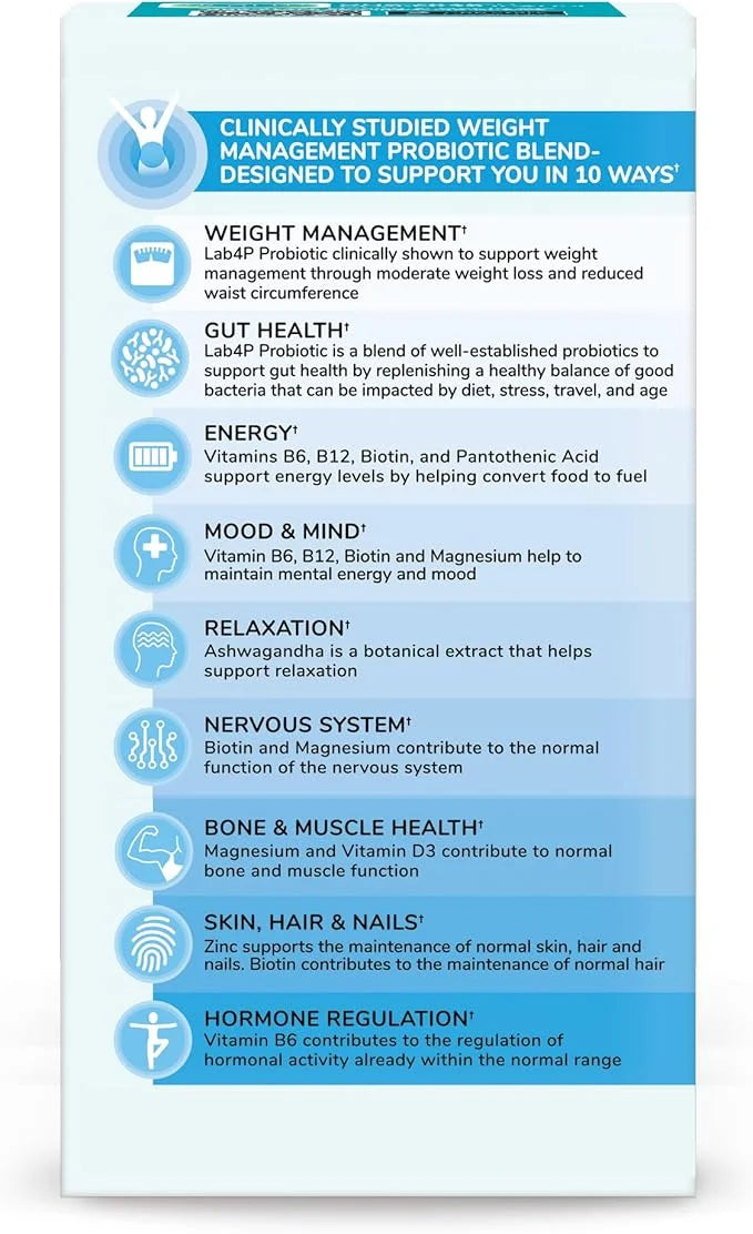 Health & Her Weight Management Probiotic | Perimenopause & Menopause - Clinically Studied 50bn CFU probiotic to Support Gu...