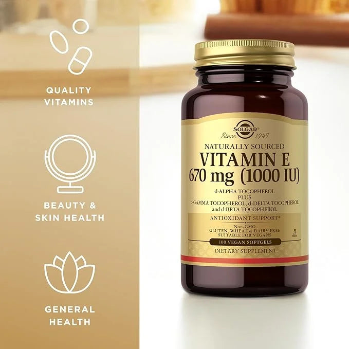 Solgar Vitamin E 670 mg (1000 IU) 100 Vegan 100 Servings