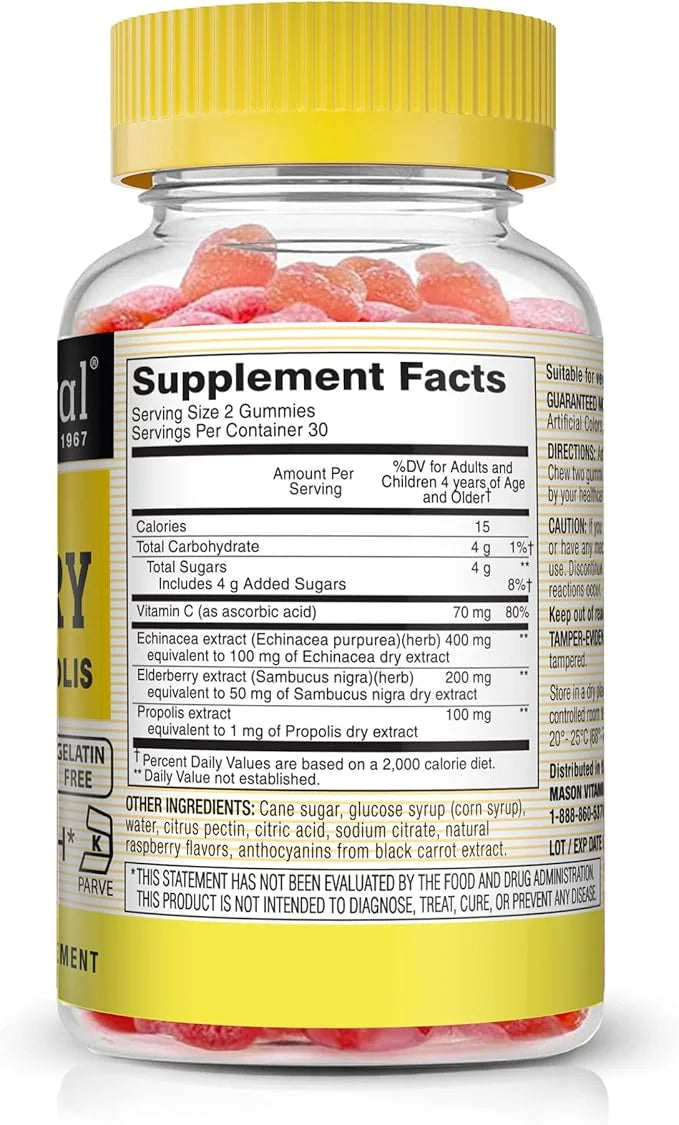 MASON NATURAL Sambucus Elderberry Gummies 60 Gummies