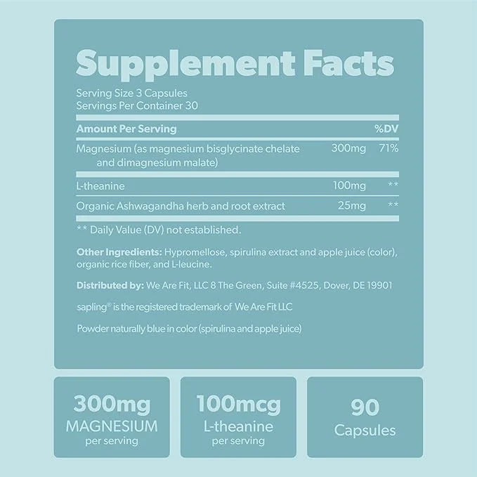 Magnesium Glycinate Complex Supplement 300mg, 90 90 Veggie